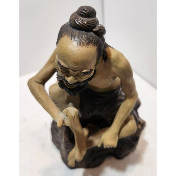 Vtg Rare Chinese Shiwan Xiangqi Mud Man Ceramic Figurine Sage Jigong Detailed - Picture 2 of 16